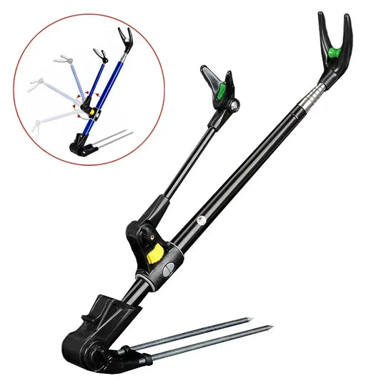 Adjustable Stainless Steel Telescopic Fishing Rod Holder Bracket – 1.7M/2.1M/2.4M Thickened Dual-Purpose Fishing Rod Support Stand for Outdoor Fishing