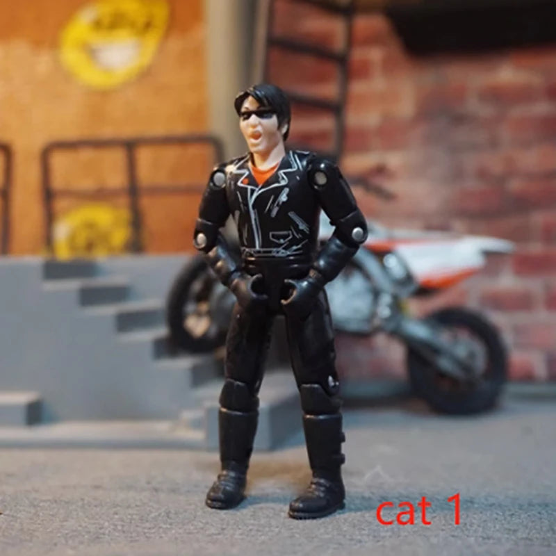 3.75-Inch Male Soldier Motorcycle Driver Figure – 1:18 Scale Off-Road Racer Collectible Model & Static Ornament