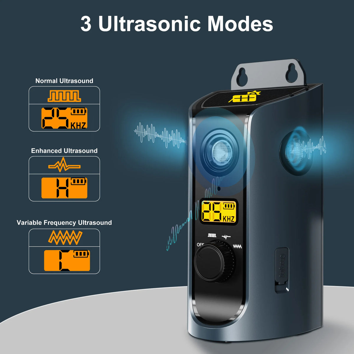 PATPET U13 Ultrasonic Dog Training Device - Portable Anti-Barking Tool with Solar Charging & Rechargeable Battery