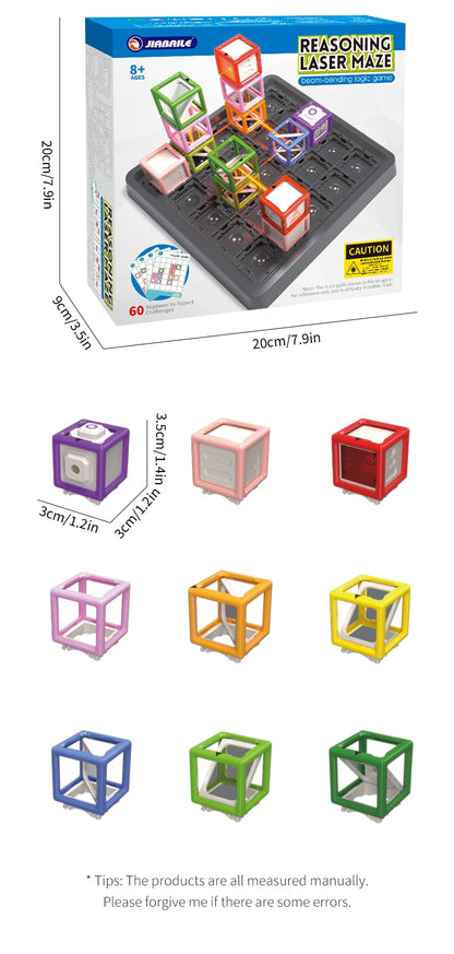 60-Level Laser Maze STEM Game — Educational Logic & Thinking Board Game for Kids, STEM Challenge & Stacking Toy