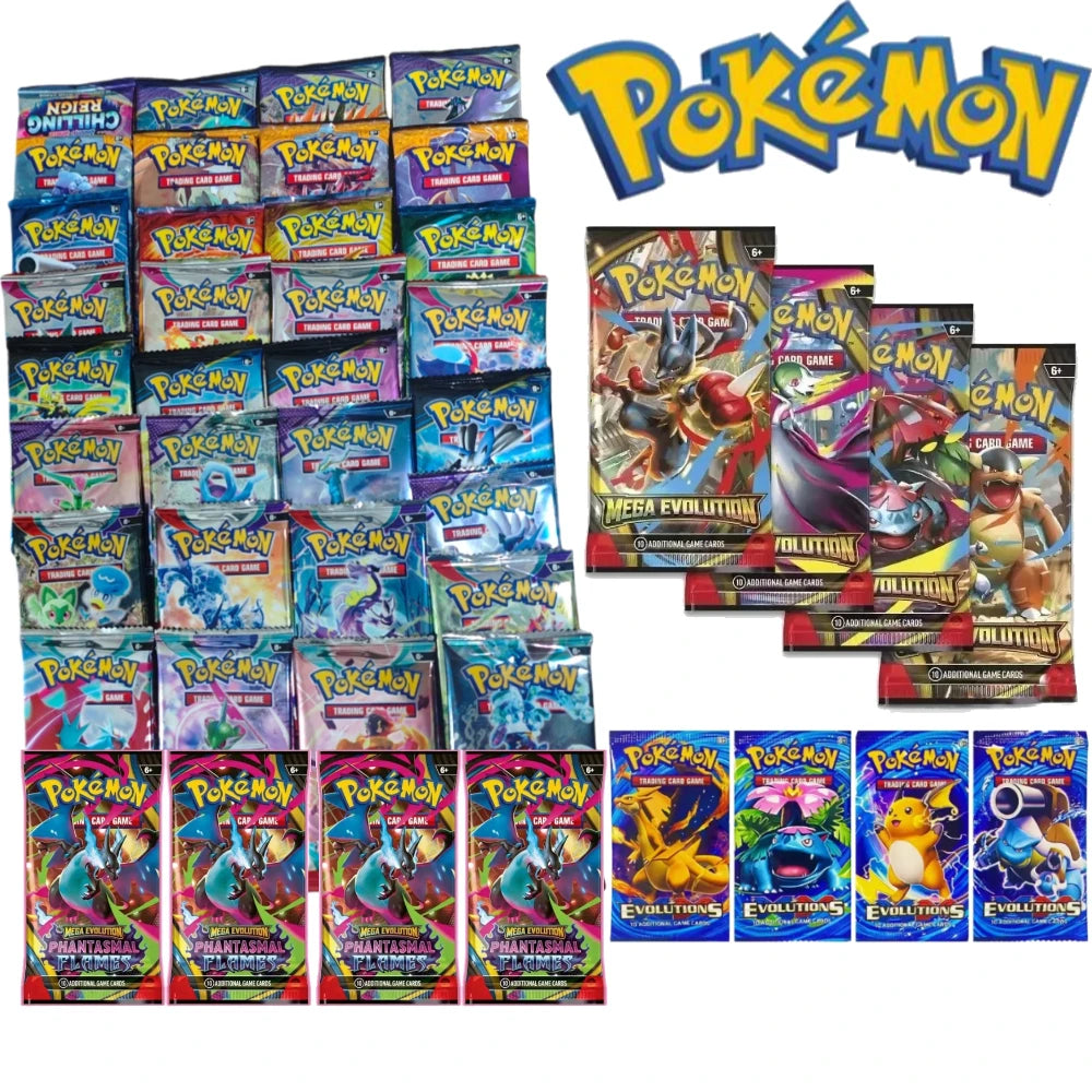 Pokémon Mega Evolution Phantasmal Flames TCG Cards – English 9+1 Booster Pack Trading Card Collection Set