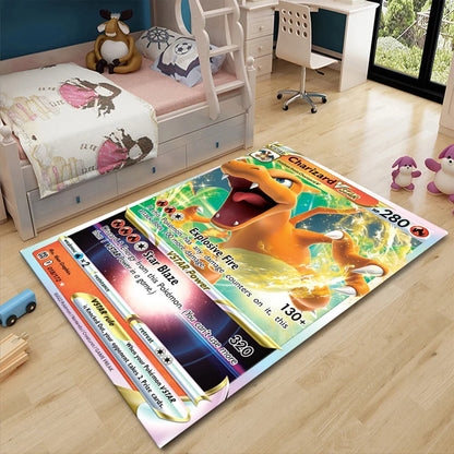 Pikachu Anime Area Rug - Non-Slip Pokemon Inspired Carpet for Living Room Kids Bedroom Home Decor