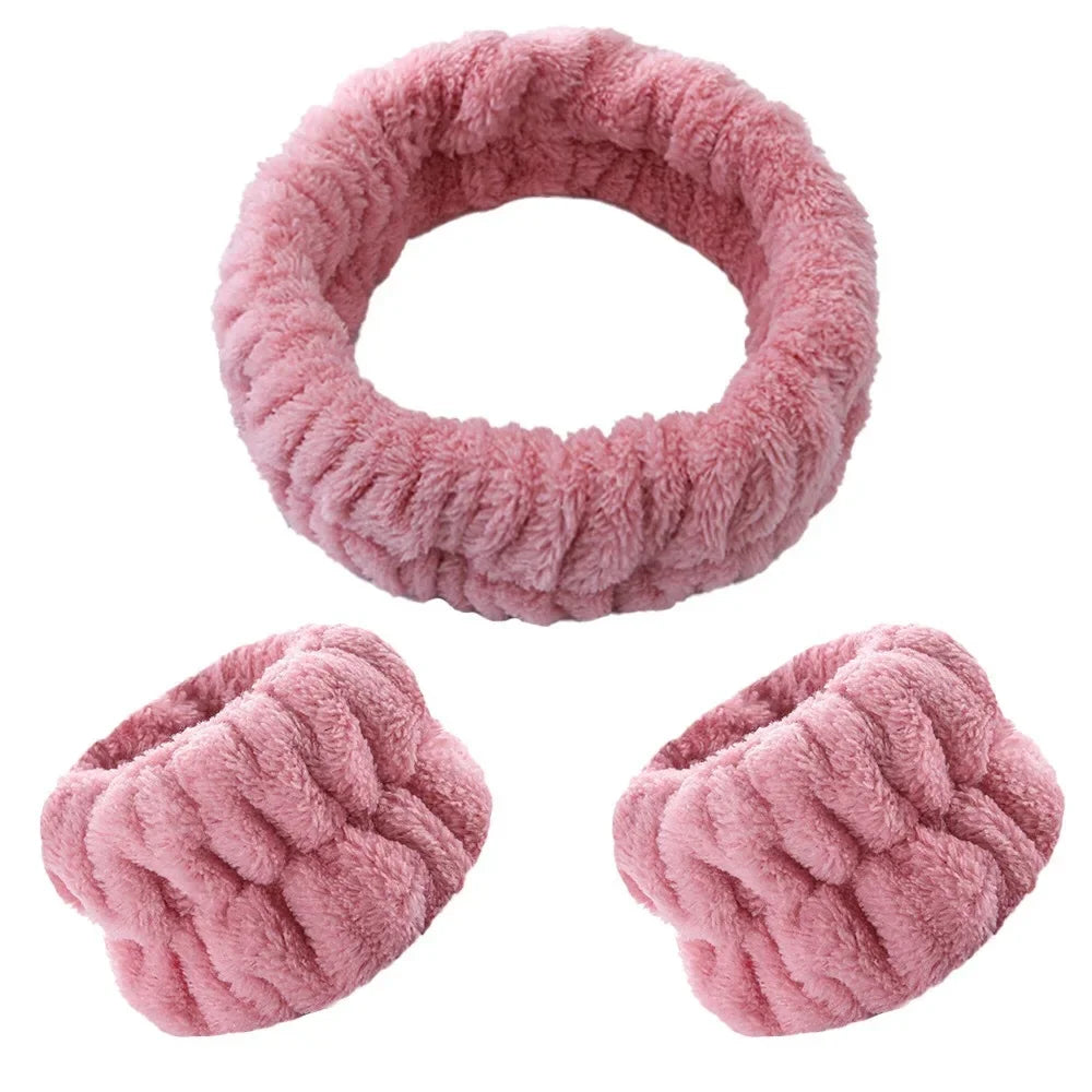 Microfiber Wrist Washband – Absorbent Wrist Sweatband Scrunchies for Women, Face Wash Towel Band, Headband Accessory
