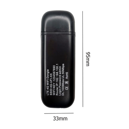 4G LTE USB Modem Dongle — 150Mbps Wireless WiFi Mobile Router with SIM Card Slot for Home & Office Pocket Hotspot
