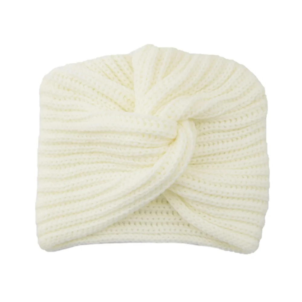Women's Knitted Turban Hat - Bohemian Cashmere Cross Wrap Indian Wool Bonnet Cap
