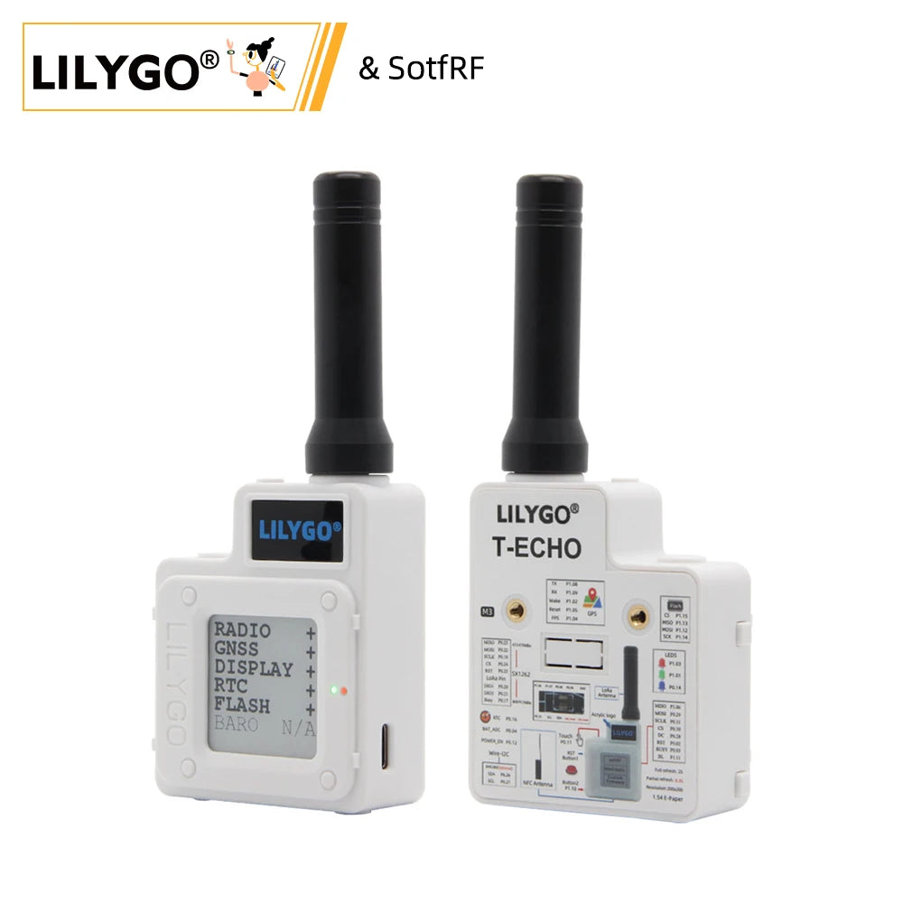 LILYGO® TTGO T-Echo NRF52840 LoRa Wireless Module – 433/868/915MHz, GPS, E-Paper & BME280 Sensor for Arduino