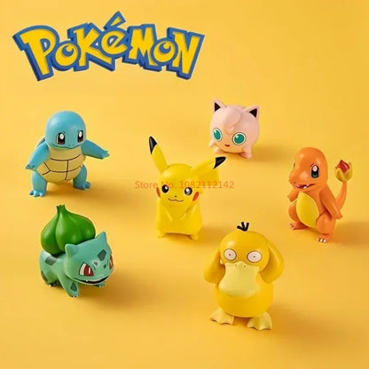 Pokemon Large Figure Set — Pikachu, Charmander, Eevee, Squirtle & Pokeball Doll Figurines, Kids Collectible Toys & Gifts