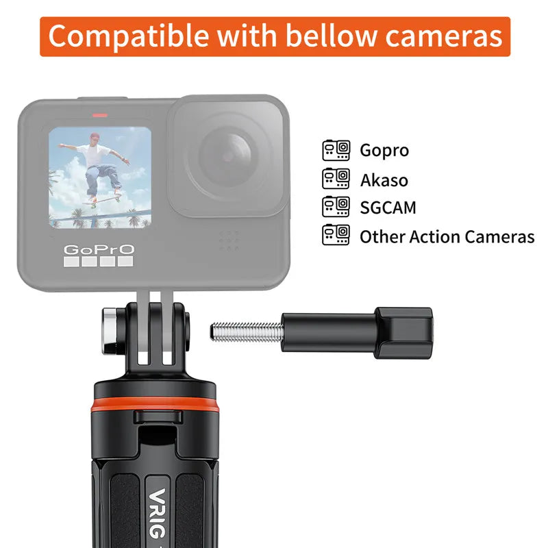 Selfie Stick Tripod – Extendable Stand Handle for GoPro 13-8, Insta360 X4, DJI OSMO Action 5/4/3 Accessories