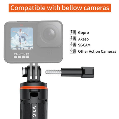 Selfie Stick Tripod – Extendable Stand Handle for GoPro 13-8, Insta360 X4, DJI OSMO Action 5/4/3 Accessories