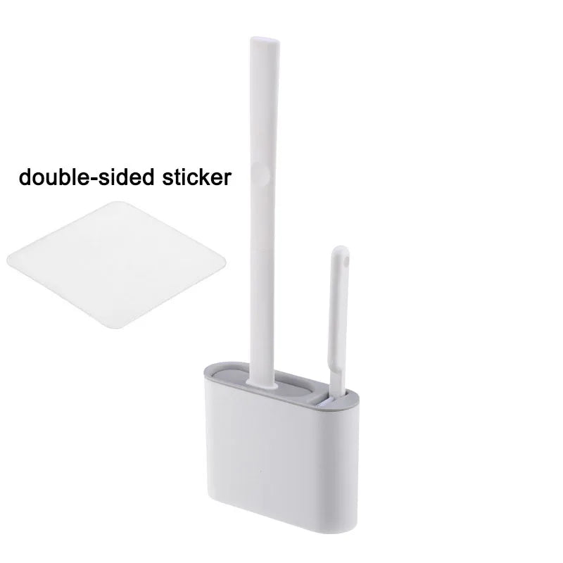 Wall-Mounted Toilet Brush with Holder – Long Handled Silicone Soft Bristles for Bathroom WC Cleaning
