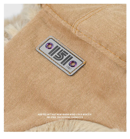 Unisex Bomber Ushanka Hat – Thick Warm Fur Winter Hat with Earflaps for Men & Women, Black & Grey Ski Cap