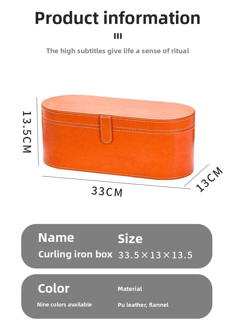 Dyson Hairdryer & Curling Iron PU Leather Storage Box – Round Circular Household Appliance Container