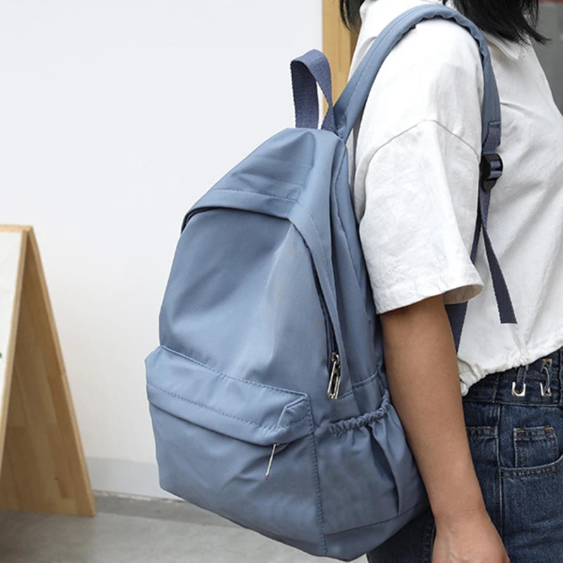 Women’s Waterproof School Backpack | Large Capacity Solid Color Daypack for Teens & Students