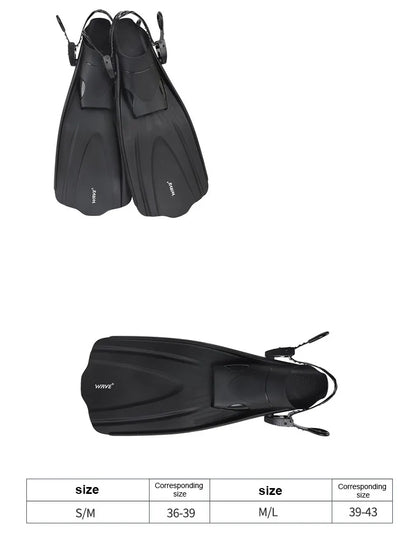 Oulylan Adjustable Short Swim Fins – Portable Snorkel Flippers for Adults, Beginner Diving & Water Sports Gear for Men