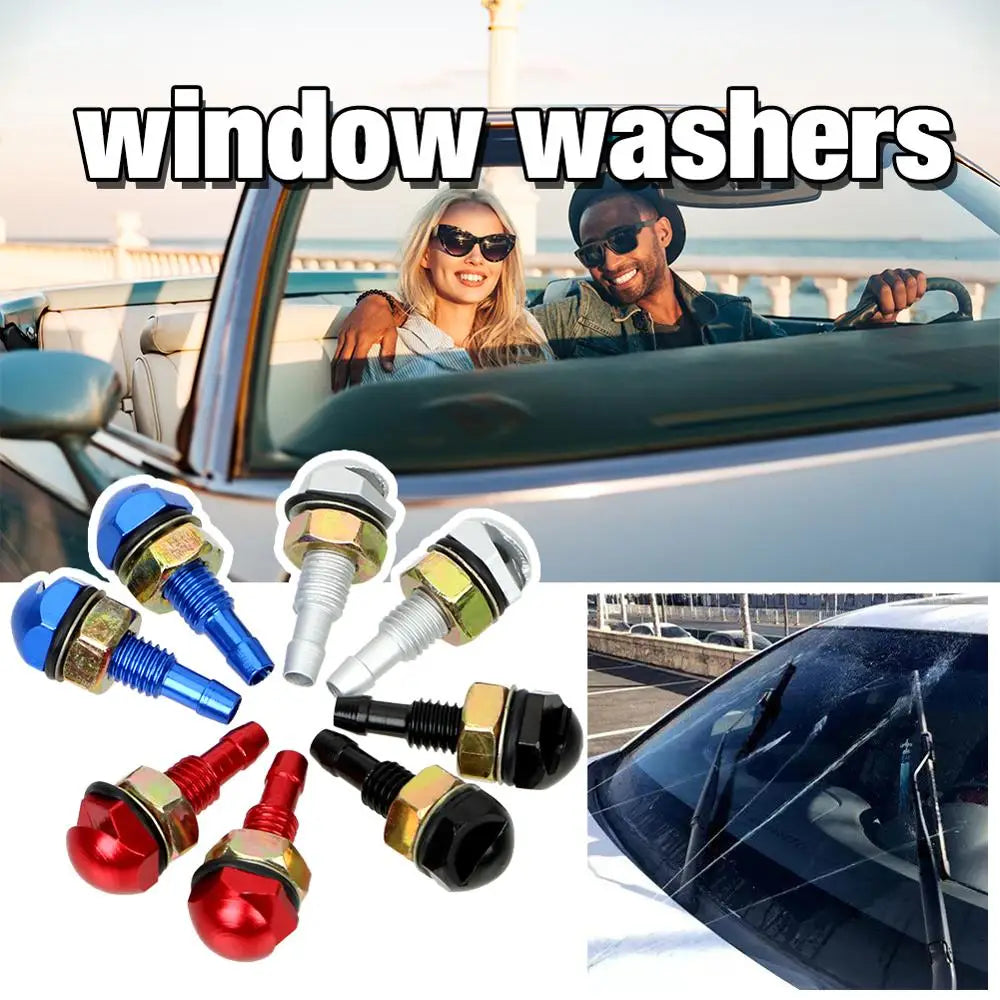 2Pcs Fan-Shaped Car Cleaning Washer Bonnet: Universal Front Windshield Water Sprayer Wiper Jet Nozzle