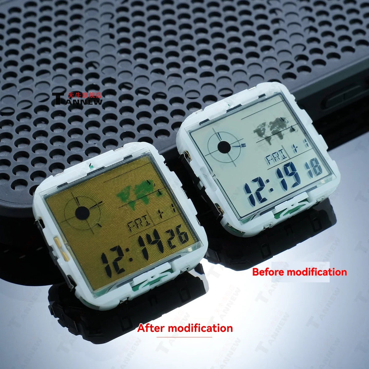 Stainless Steel Mesh Screen Mod for Casio AE-1200 - Watch Display Upgrade Replacement Part