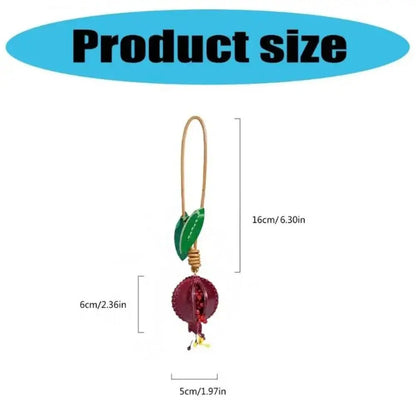 Cute Pomegranate Fruit Pendant Keychain – Handmade Leather Car Keyring & Fashion Bag Charm, Creative Accessories for Women & Girls