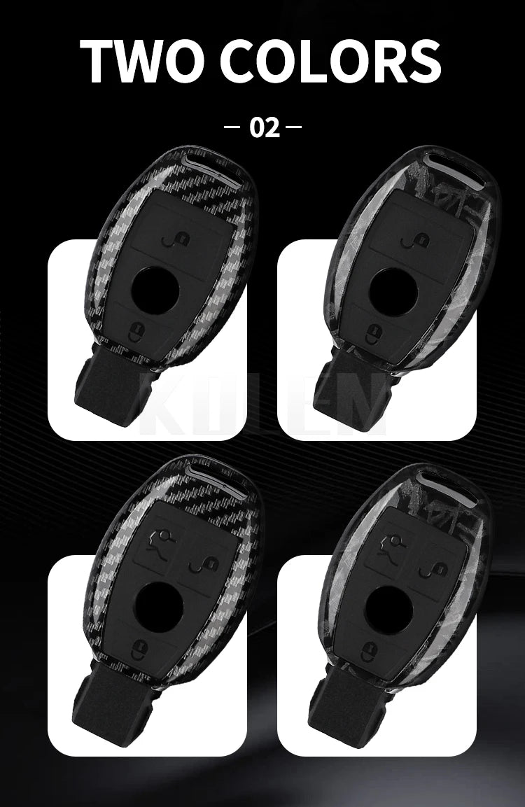 ABS Carbon Fiber Car Key Case Cover – Compatible with Mercedes Benz W204/W205/W212/W213/W176/W177/W219 A/B/C/E/S/GLC/CLA/AMG Fob