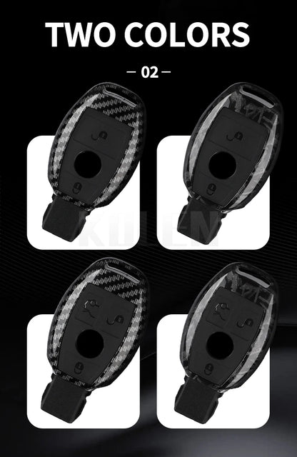 ABS Carbon Fiber Car Key Case Cover – Compatible with Mercedes Benz W204/W205/W212/W213/W176/W177/W219 A/B/C/E/S/GLC/CLA/AMG Fob