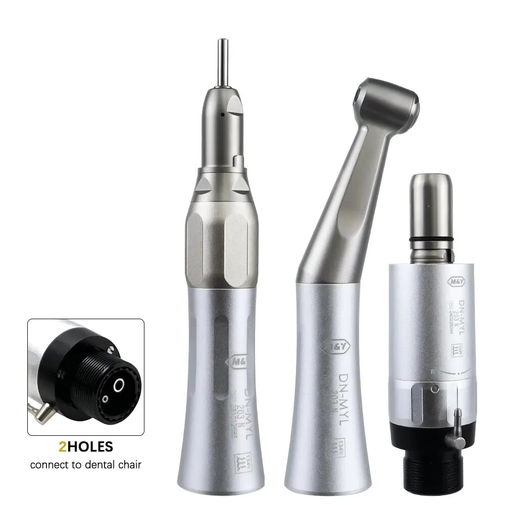 NSK FX23 Style Dental Low-Speed Handpiece Kit — Teeth Polishing Contra Angle with Air Motor, External Water Spray & 2/4H E-Type Connector