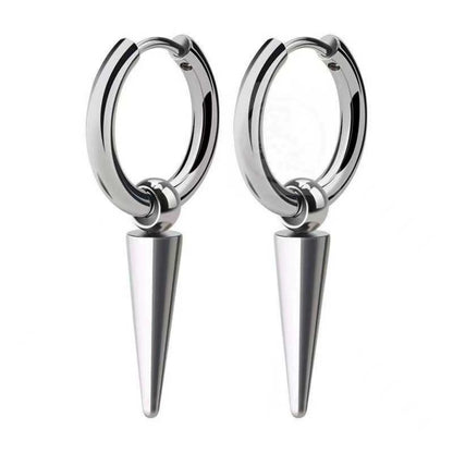 Long Hanging Cross & Leaf Hoop Earrings – Vintage Stainless Steel Hip Hop Unisex Jewelry Accessories