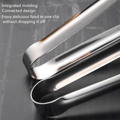 Stainless Steel Grill Tongs – Non-Slip Food Clip, BBQ Steak, Bread Tong, Cooking Utensils, Party Kitchen Gadgets