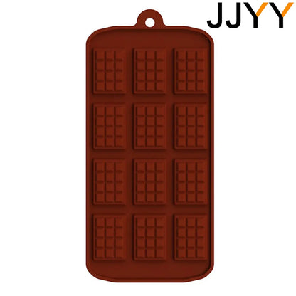 JJYY Silicone Chocolate Mold – 12-Cavity Fondant & Candy Bar Mould for Cake Decoration & Baking