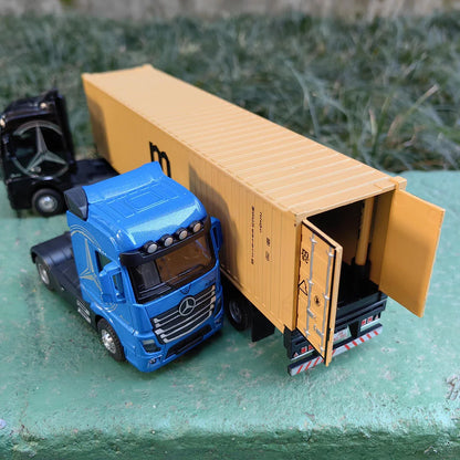 1:50 Large Diecast Alloy Truck Model – Pull-Back Container Toy with Sound & Light for Boys’ Gifts