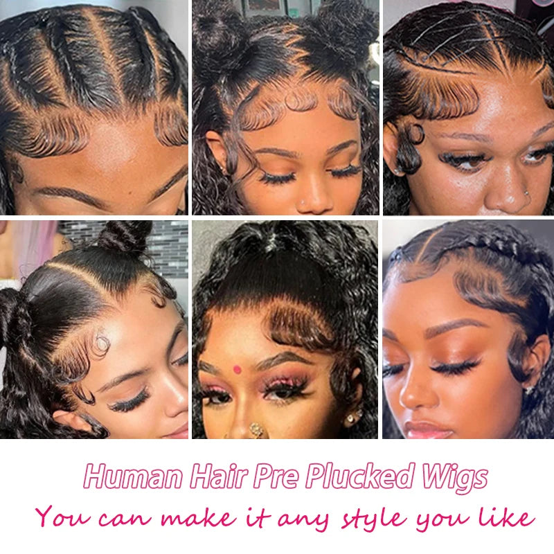 Water Wave 13x6 Lace Front Wig – Deep Curly Human Hair Wet & Wavy Pre-Plucked with Baby Hair for Women
