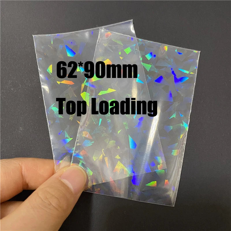 50pcs Heart-Shaped Foil Card Sleeves — 11 Styles, Top-Loading Protector for Pokémon, YGO, Board Games, Photos & K-Pop Cards