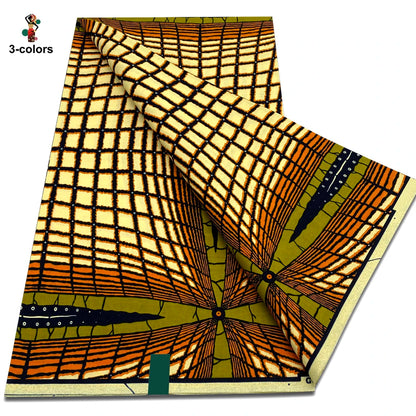 Newest African Ankara Wax Fabric - 100% Cotton Soft Dutch Hollandais Pagne Print for Dresses & Sewing