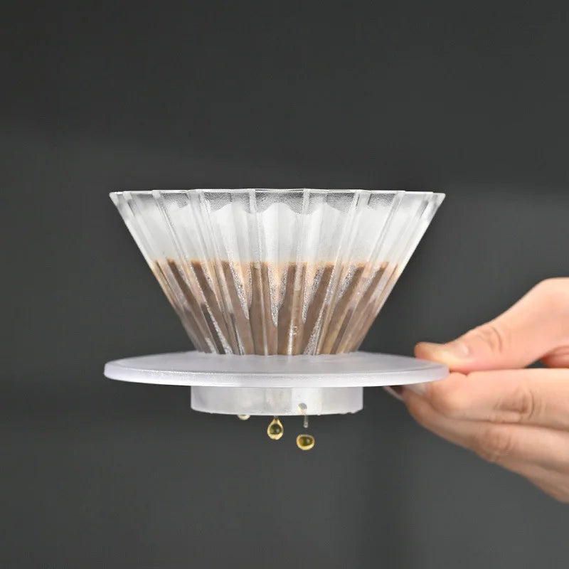Handmade V-Shaped Resin Coffee Dripper Filter Cup, Origami Pour Over Brewer for 1–2 People Home Use Anti-Fall Coffee Brewing Tool