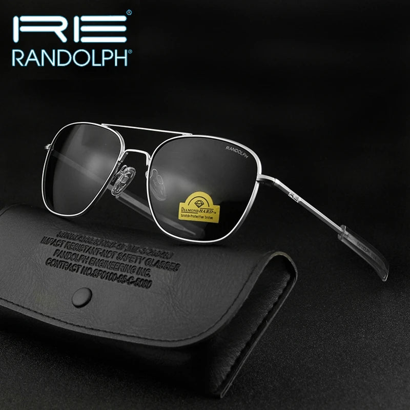 RE Military Aviation Sunglasses — Vintage Titanium Frame Pilot Glasses for Men & Women