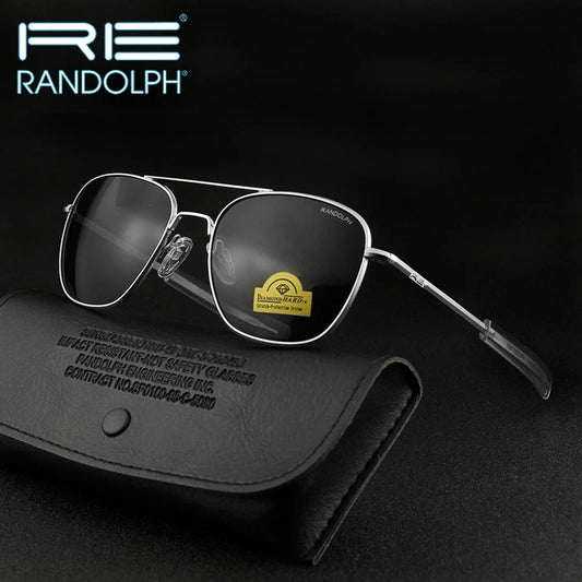 RE Military Aviation Sunglasses — Vintage Titanium Frame Pilot Glasses for Men & Women