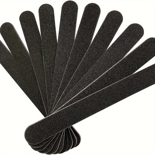 5/10/50PCS Professional Double-Sided Nail Files – 100/180 Grit Black Emery Boards for Salon & Home Nail Care