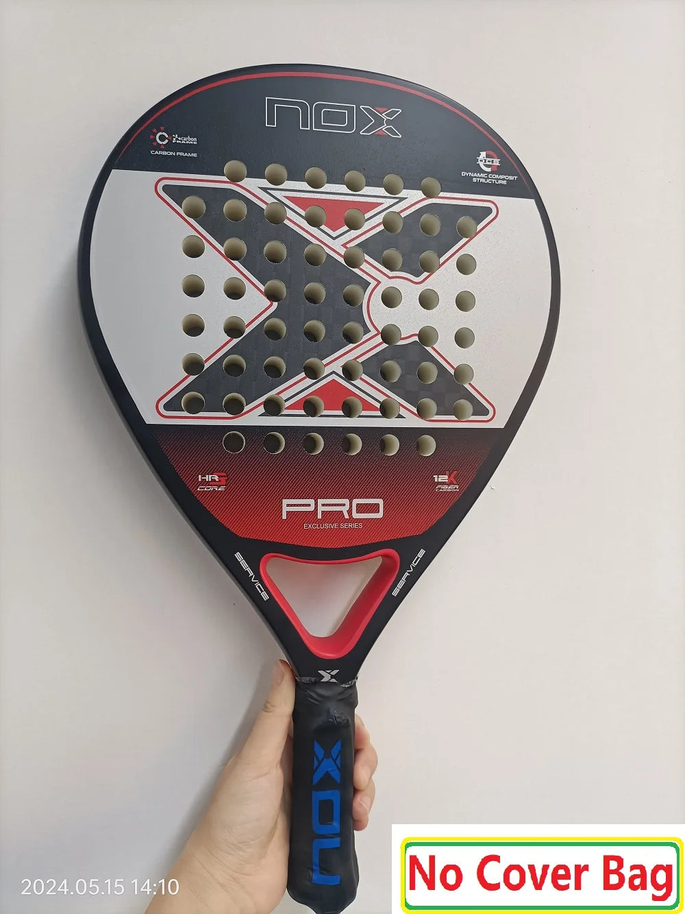 NOX Padel Tennis Racket - Carbon Fiber Diamond-Shaped EVA Sports Racquet