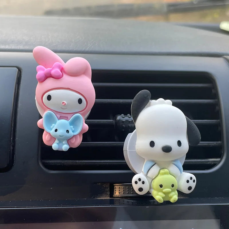 Sanrio Kuromi Cinnamoroll Car Air Outlet Fragrance Decoration - Cute Melody, Pompompurin, Pochacco Kawaii Car Aromatherapy Ornament