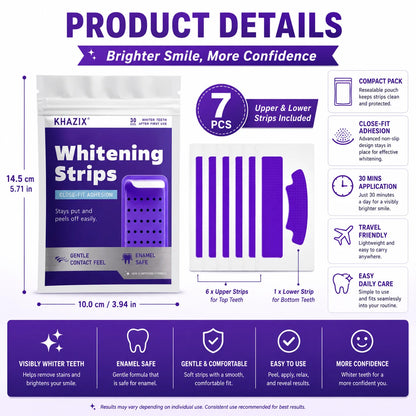 7-Piece Dental Care Strips - Daily Oral Hygiene Patches for Mouth Cleaning and Fresh Breath