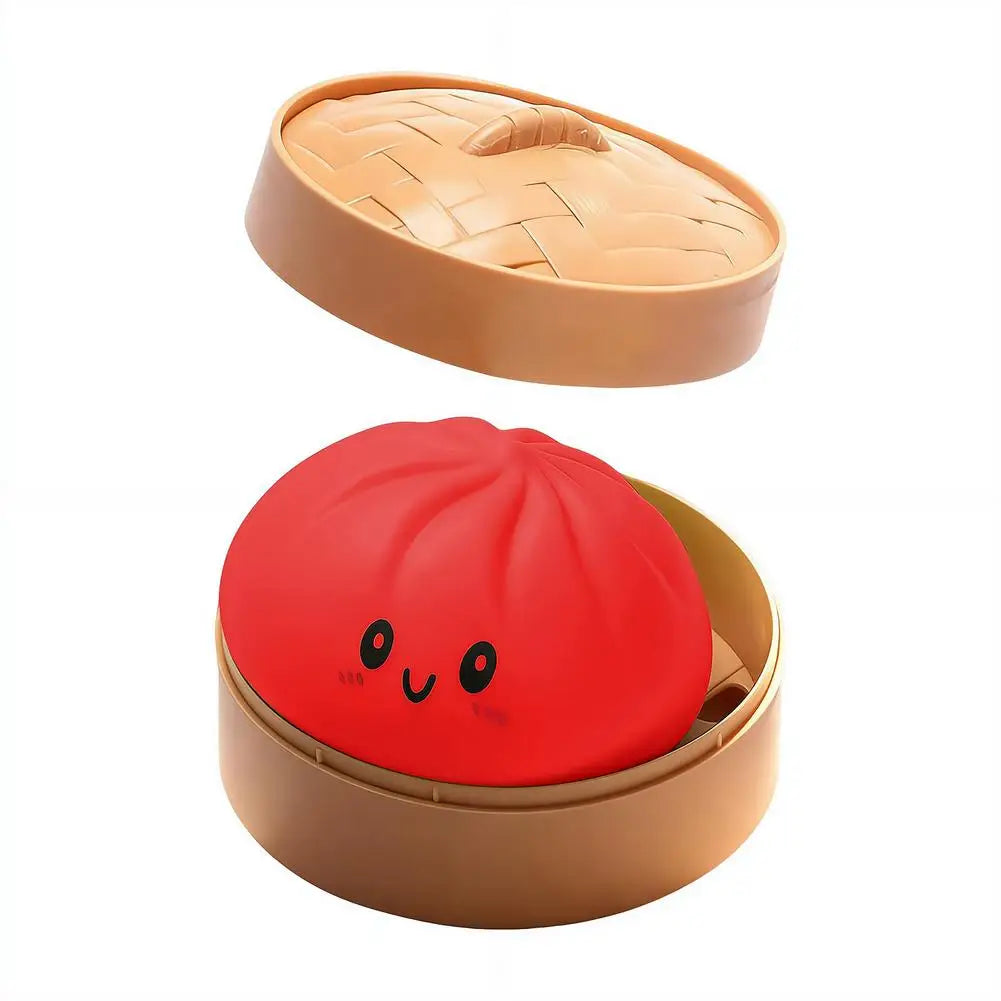 Realistic Giant Dumpling Squishy Toy – Soft TPR Bamboo Steamer Fidget Stress Relief & Creative Gift