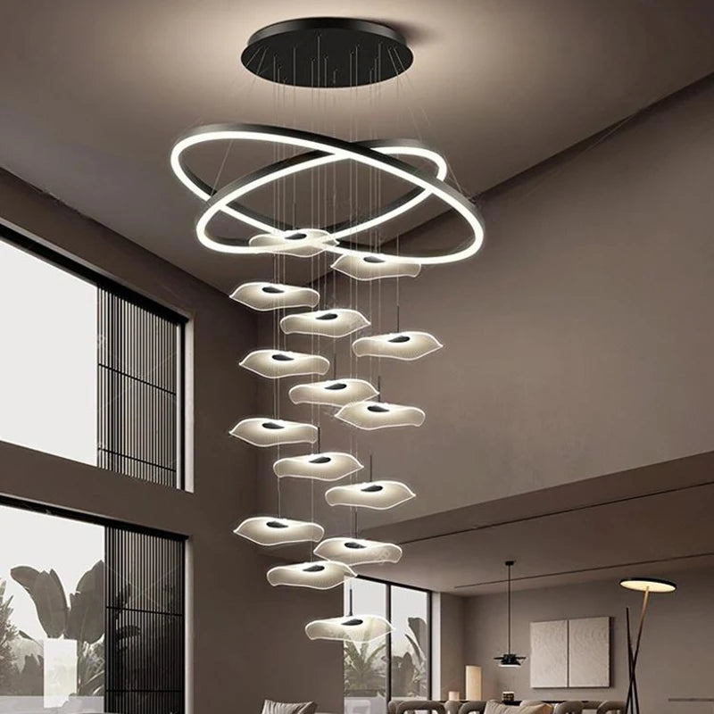 Nordic Stair Chandelier Pendant Light – Modern Ceiling Lighting for Living Room, Bedroom & Dining Room Home Interior Decoration Fixture