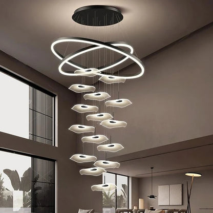 Nordic Stair Chandelier Pendant Light – Modern Ceiling Lighting for Living Room, Bedroom & Dining Room Home Interior Decoration Fixture