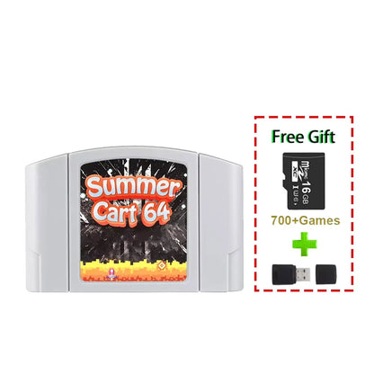SummerCart 64 Game Card for N64 – Retro ED 64 Cartridge for Nintendo 64, 8GB TF Card, No Region Restriction