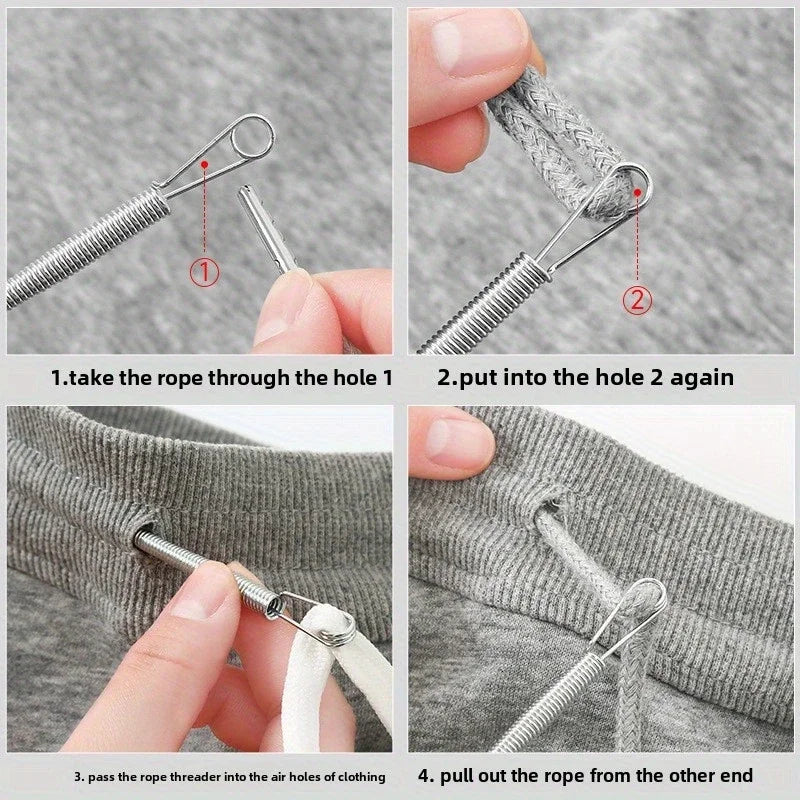 Universal Spring-Loaded Threader — Easy Rope & Elastic Insertion Tool for Sewing, Waistbands & Crafts