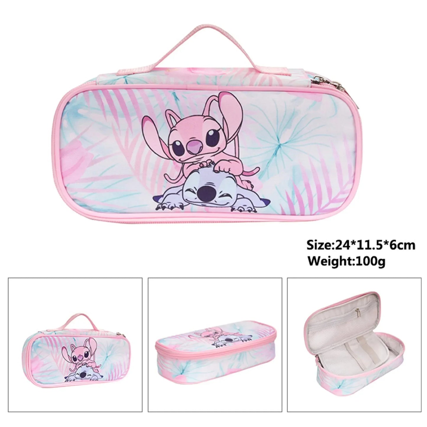 Anime Stitch Fully Printed Flap Pencil Case – Cartoon Stationery Bag for Primary & Secondary Students