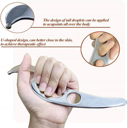 Stainless Steel Gua Sha Tool — Massage Scraping Board for Pain Relief, Myofascial Release & Physical Therapy