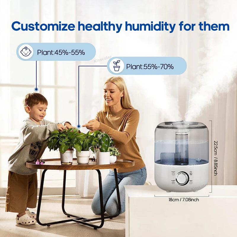 KINSCOTER 3L Air Humidifier – Large Capacity Aroma Diffuser with Remote Control & Timer for Home and Plants