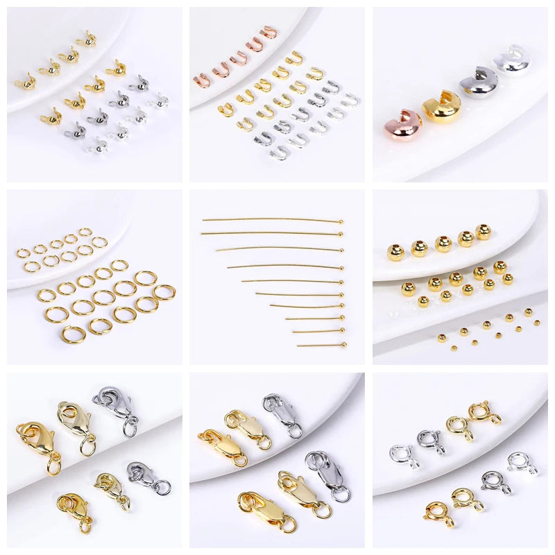Gold Plated Spacer Beads - 2mm-6mm Round Jewelry Making Supplies for DIY Beaded Accessories