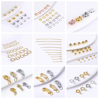 Gold Plated Spacer Beads - 2mm-6mm Round Jewelry Making Supplies for DIY Beaded Accessories
