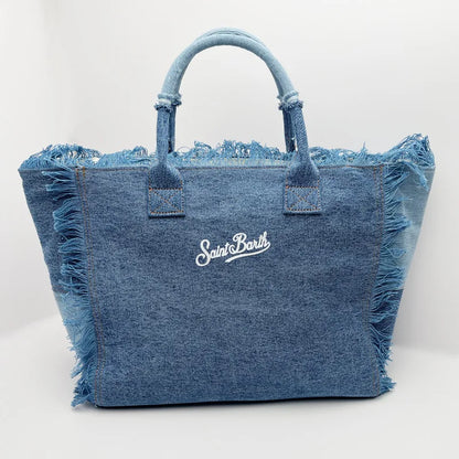 SAINT BARTH Autumn Winter Plush Towel Bag – Women’s Large Capacity Striped Casual Handbag with Tassel
