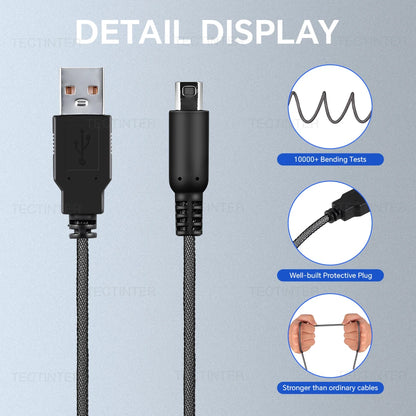 1.5M USB Charging Cable for Nintendo DSi/3DS/2DS/XL/LL – Power Cord Replacement for New 3DS XL, 3DS LL & Game Console Charger